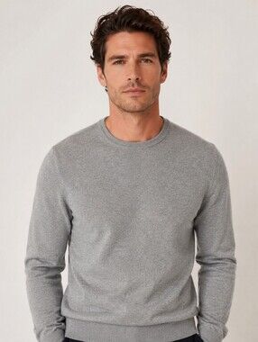 Tom Tailor Men's Gray Crew Neck Cotton Sweater Size Large Classic Minimalist